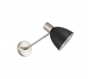 SE21-NM-22-MS2 ADEPT WALL LAMP Nickel Matt Wall lamp Black Shade+