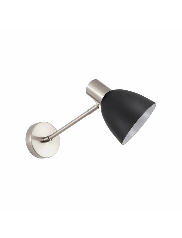 SE21-NM-22-MS2 ADEPT WALL LAMP Nickel Matt Wall lamp Black Shade+