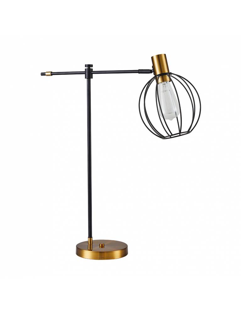 SE21-GM-36-GR2 ADEPT TABLE LAMP Gold Matt and Black Metal Table Lamp Black Metal Grid+