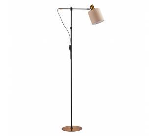 SE21-GM-39-SH3 ADEPT FLOOR LAMP Gold Matt and Black Metal Floor Lamp Brown Shade+