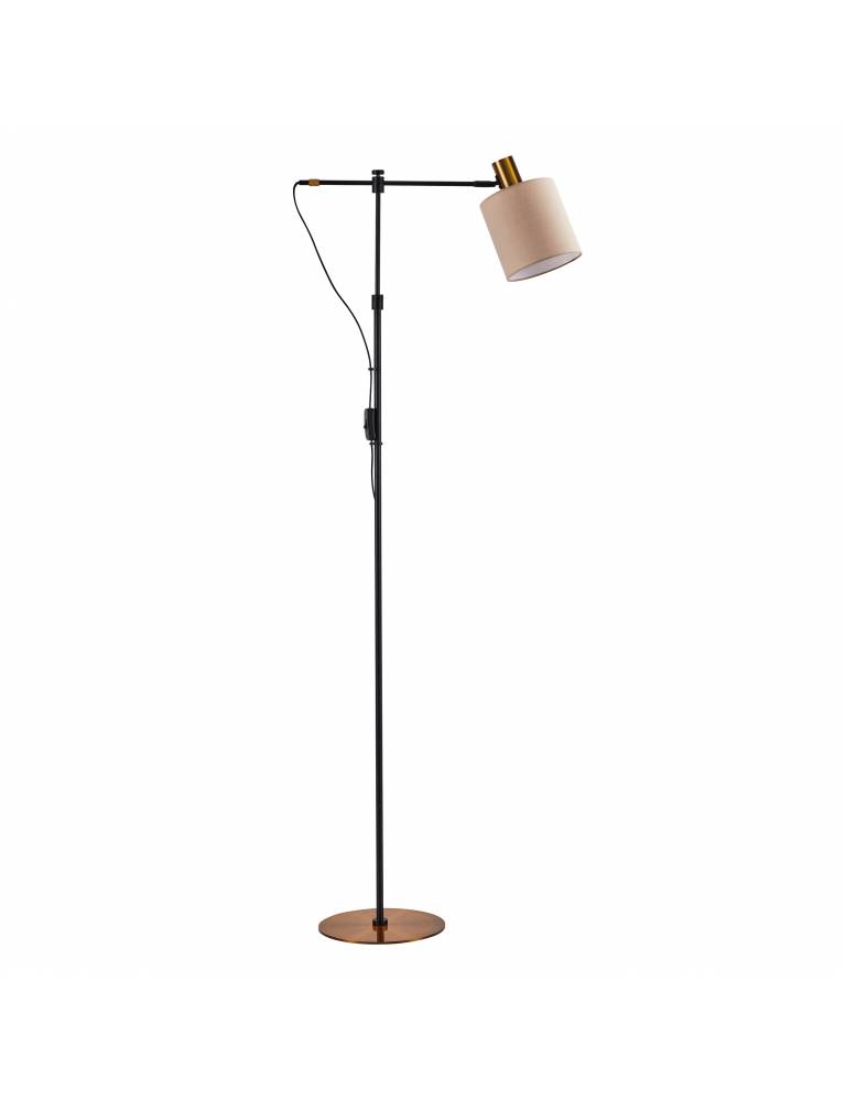 SE21-GM-39-SH3 ADEPT FLOOR LAMP Gold Matt and Black Metal Floor Lamp Brown Shade+