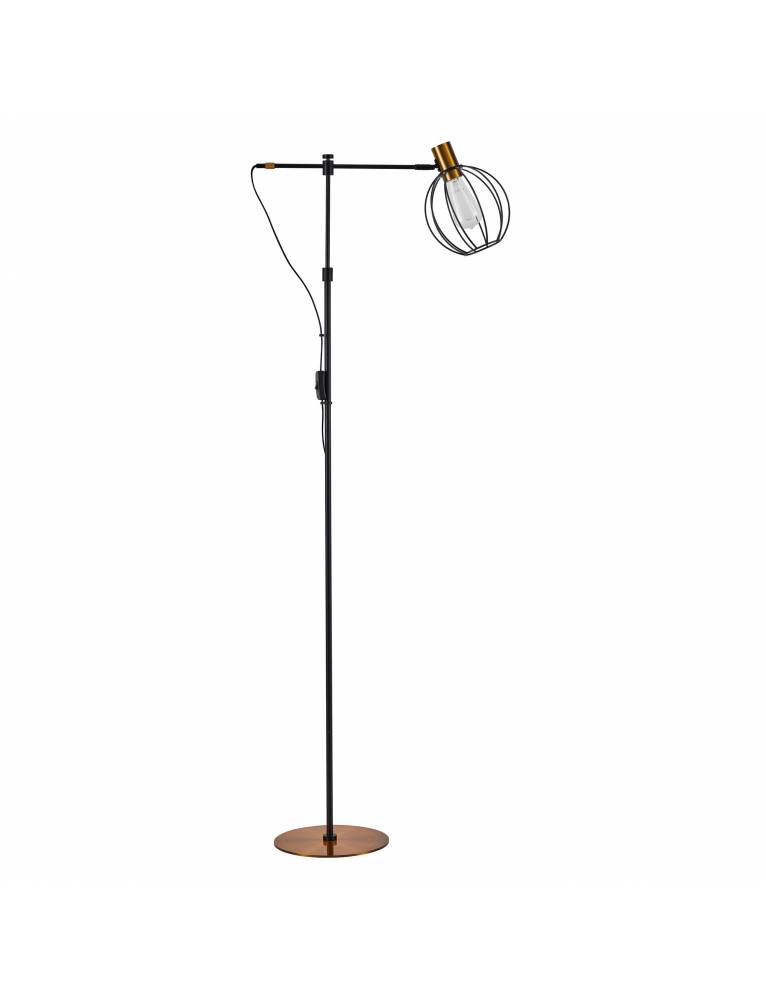 SE21-GM-39-GR2 ADEPT FLOOR LAMP Gold Matt and Black Metal Floor Lamp Black Metal Grid+