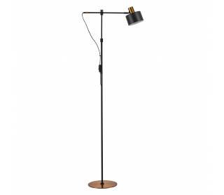 SE21-GM-39-MS1 ADEPT FLOOR LAMP Gold Matt and Black Metal Floor Lamp Black Metal Shade+