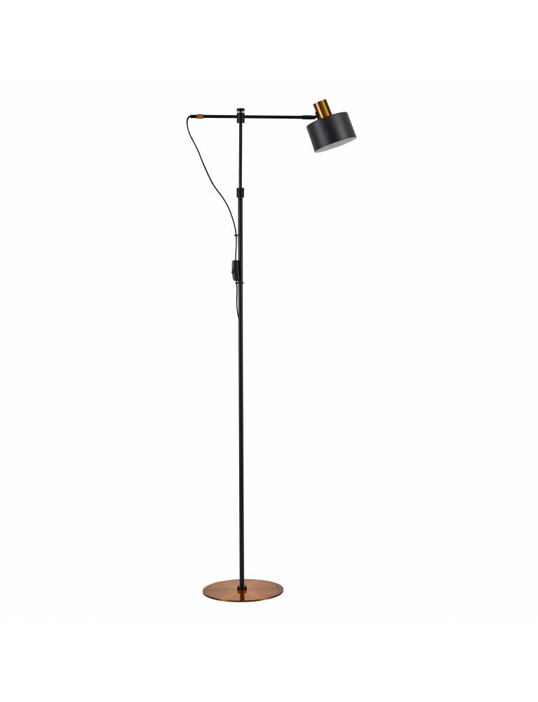 SE21-GM-39-MS1 ADEPT FLOOR LAMP Gold Matt and Black Metal Floor Lamp Black Metal Shade+