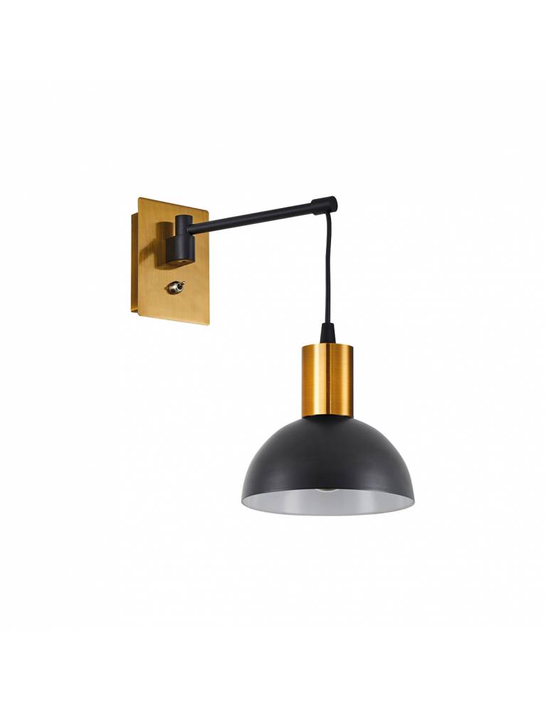 SE21-GM-9-MS3 ADEPT WALL LAMP Gold Matt and Black Metal Wall Lamp Black Metal Shade+