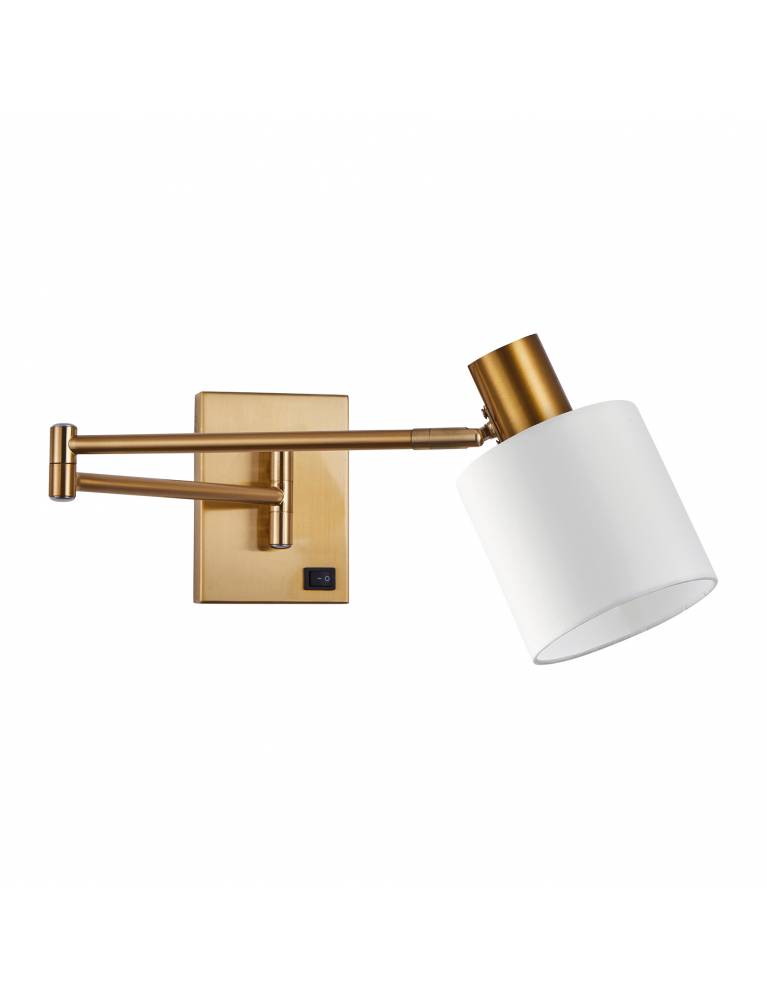 SE21-GM-52-SH1 ADEPT WALL LAMP Gold Matt Wall lamp with Switcher and White Shade+