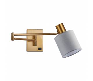 SE21-GM-52-SH3 ADEPT WALL LAMP Gold Matt Wall lamp with Switcher and Grey Shade+