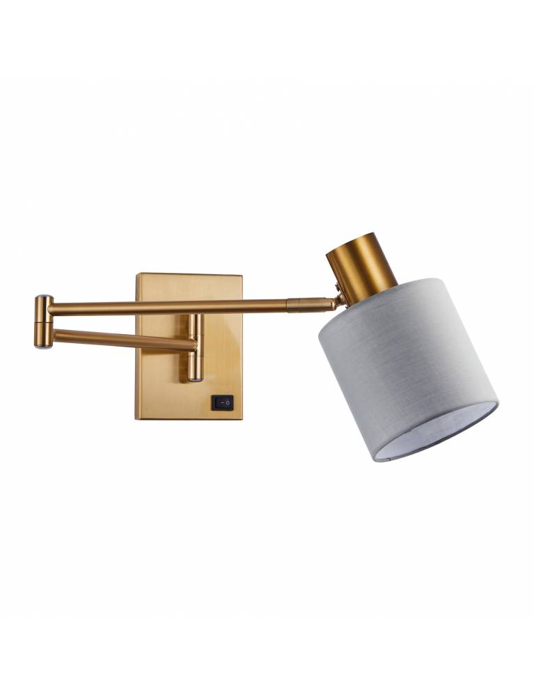 SE21-GM-52-SH3 ADEPT WALL LAMP Gold Matt Wall lamp with Switcher and Grey Shade+