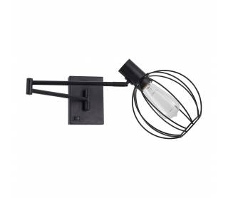 SE21-BL-52-GR2 ADEPT WALL LAMP Black Wall Lamp with Switcher and Black Metal Grid+