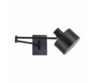 SE21-BL-52-MS1 ADEPT WALL LAMP Black Wall Lamp with Switcher and Black Metal Shade+