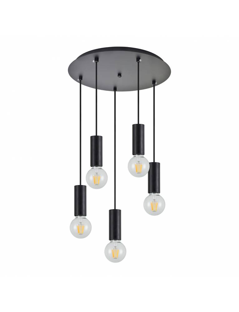 SE21-BL-4-5BL ADEPT TUBE Black Pendant+