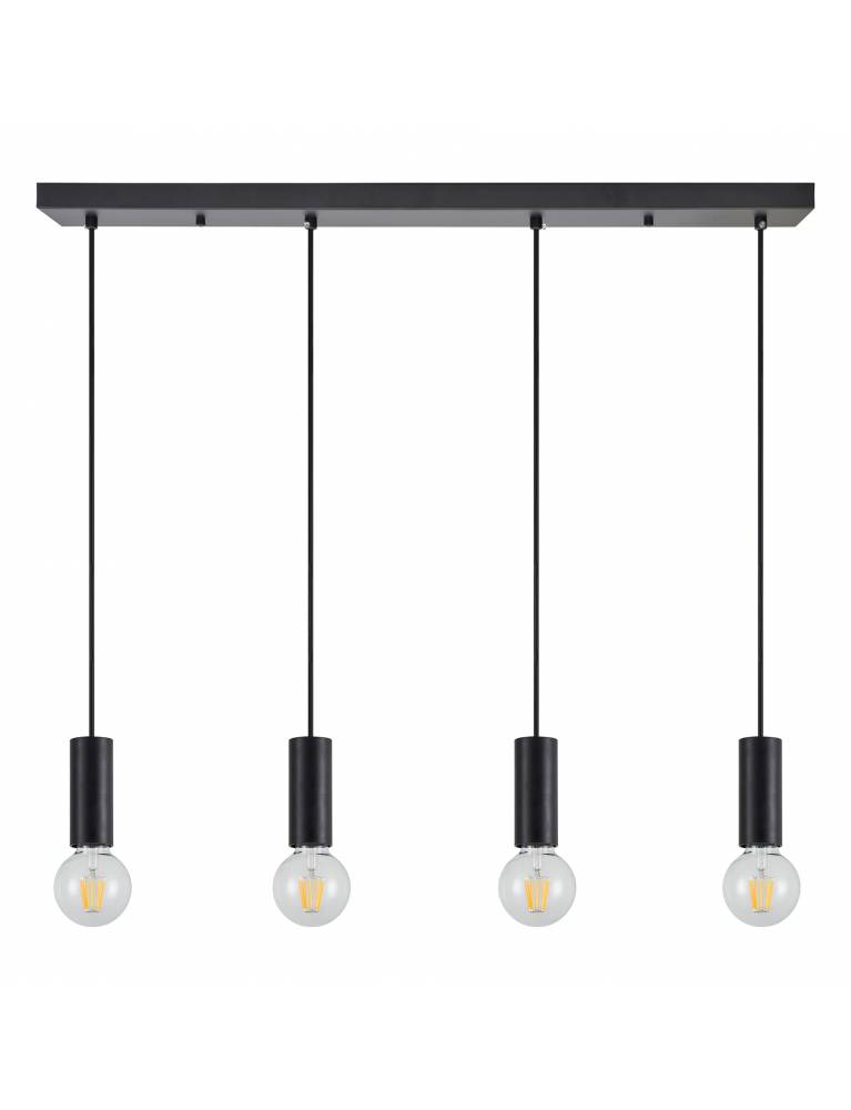 SE21-BL-4-4BL ADEPT TUBE Black Pendant+