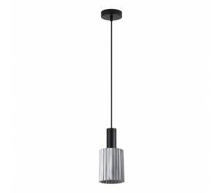 SE21-BL-4-GL1 ADEPT TUBE Black Pendant Smoked Glass+