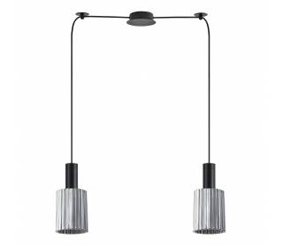 SE21-BL-4-BL2-GL1 ADEPT TUBE Black Pendant Smoked Glass+