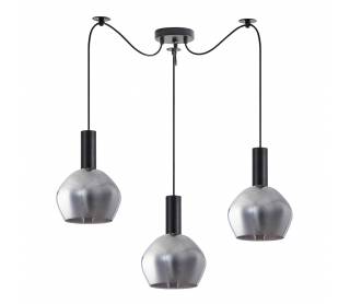 SE21-BL-4-BL3-GL2 ADEPT TUBE Black Pendant Smoked Glass+