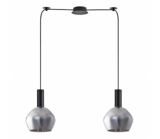 SE21-BL-4-BL2-GL2 ADEPT TUBE Black Pendant Smoked Glass+