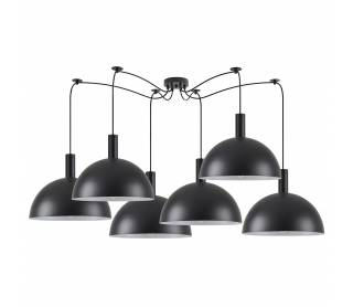 SE21-BL-4-BL6-MS40 ADEPT TUBE Black Metal Shade Pendant+