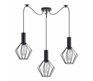 SE21-BL-4-BL3-GR1 ADEPT TUBE Black Pendant Black Metal Grid+