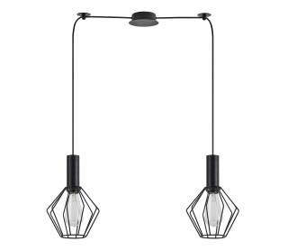 SE21-BL-4-BL2-GR1 ADEPT TUBE Black Pendant Black Metal Grid+