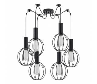 SE21-BL-4-BL6-GR2 ADEPT TUBE Black Pendant Black Metal Grid+