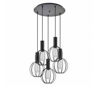 SE21-BL-4-5BL-GR2 ADEPT TUBE Black Pendant Black Metal Grid+