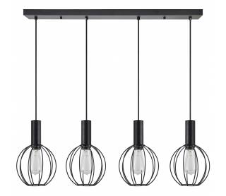 SE21-BL-4-4BL-GR2 ADEPT TUBE Black Pendant Black Metal Grid+