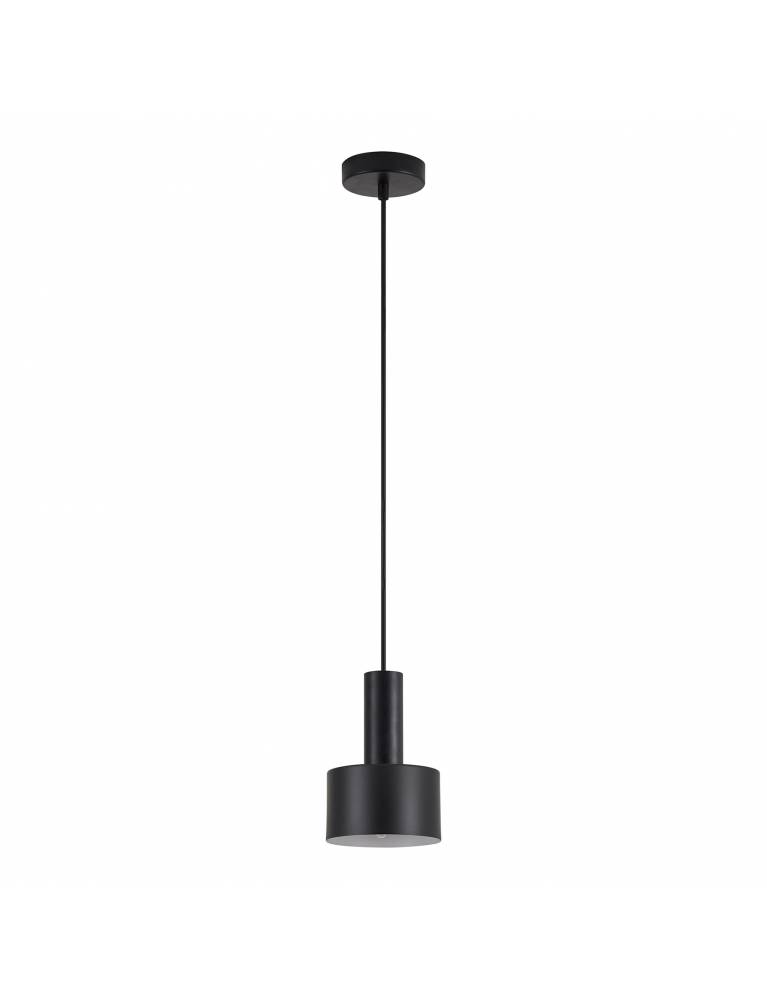 SE21-BL-4-MS1 ADEPT TUBE Black Pendant Black Metal Shade+