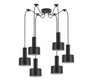 SE21-BL-4-BL6-MS1 ADEPT TUBE Black Pendant Black Metal Shade+