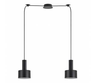 SE21-BL-4-BL2-MS1 ADEPT TUBE Black Pendant Black Metal Shade+