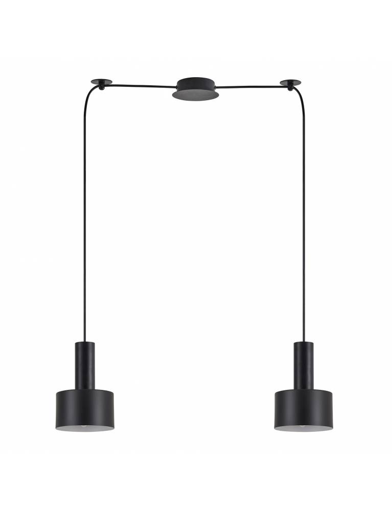 SE21-BL-4-BL2-MS1 ADEPT TUBE Black Pendant Black Metal Shade+