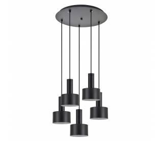 SE21-BL-4-5BL-MS1 ADEPT TUBE Black Pendant Black Metal Shade+