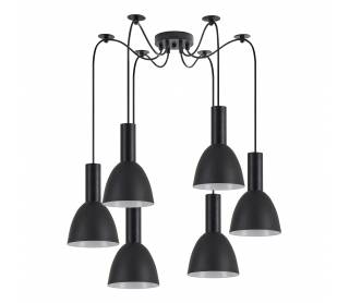 SE21-BL-4-BL6-MS2 ADEPT TUBE Black Pendant Black Metal Shade+