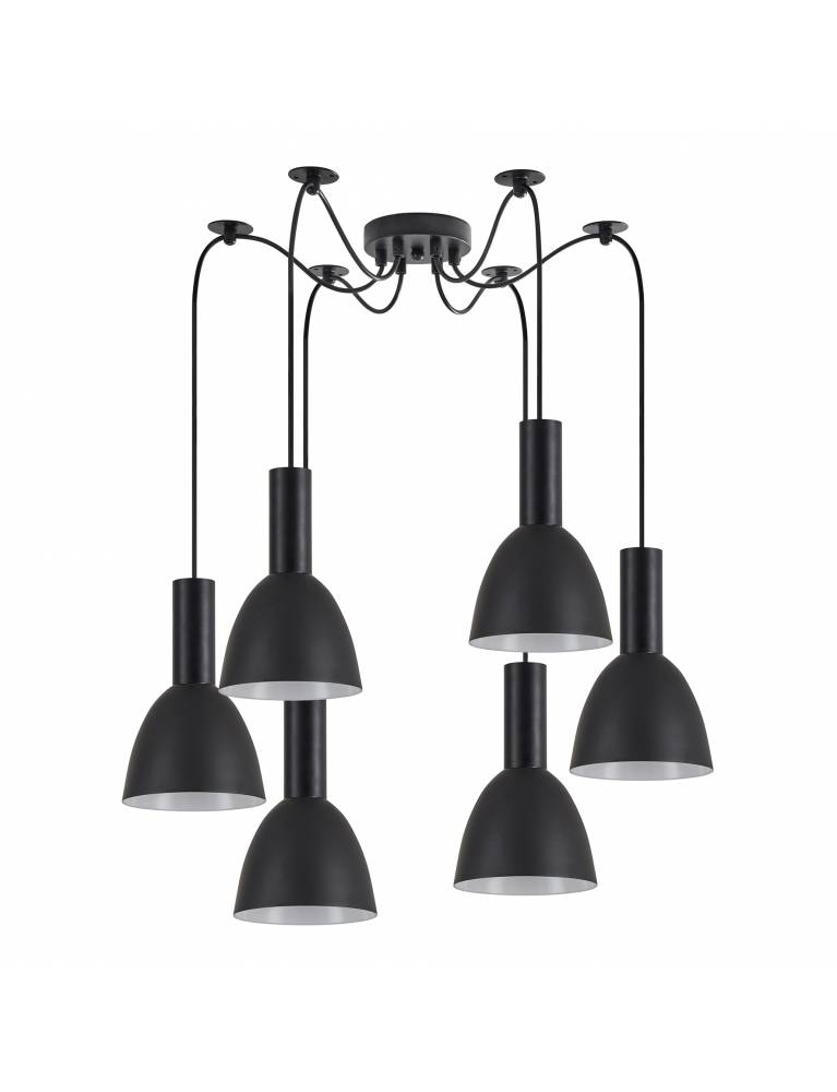 SE21-BL-4-BL6-MS2 ADEPT TUBE Black Pendant Black Metal Shade+