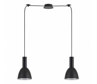 SE21-BL-4-BL2-MS2 ADEPT TUBE Black Pendant Black Metal Shade+