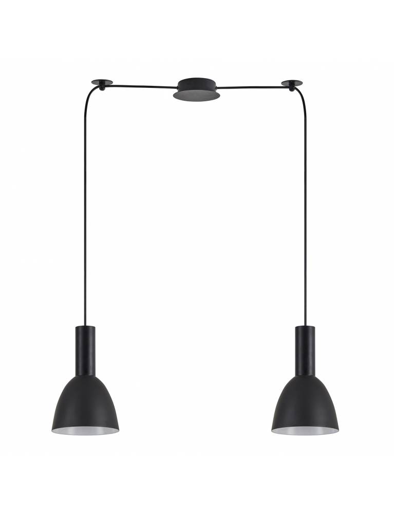 SE21-BL-4-BL2-MS2 ADEPT TUBE Black Pendant Black Metal Shade+