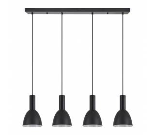 SE21-BL-4-4BL-MS2 ADEPT TUBE Black Pendant Black Metal Shade+