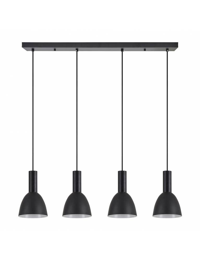 SE21-BL-4-4BL-MS2 ADEPT TUBE Black Pendant Black Metal Shade+