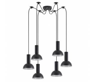 SE21-BL-4-BL6-MS3 ADEPT TUBE Black Pendant Black Metal Shade+