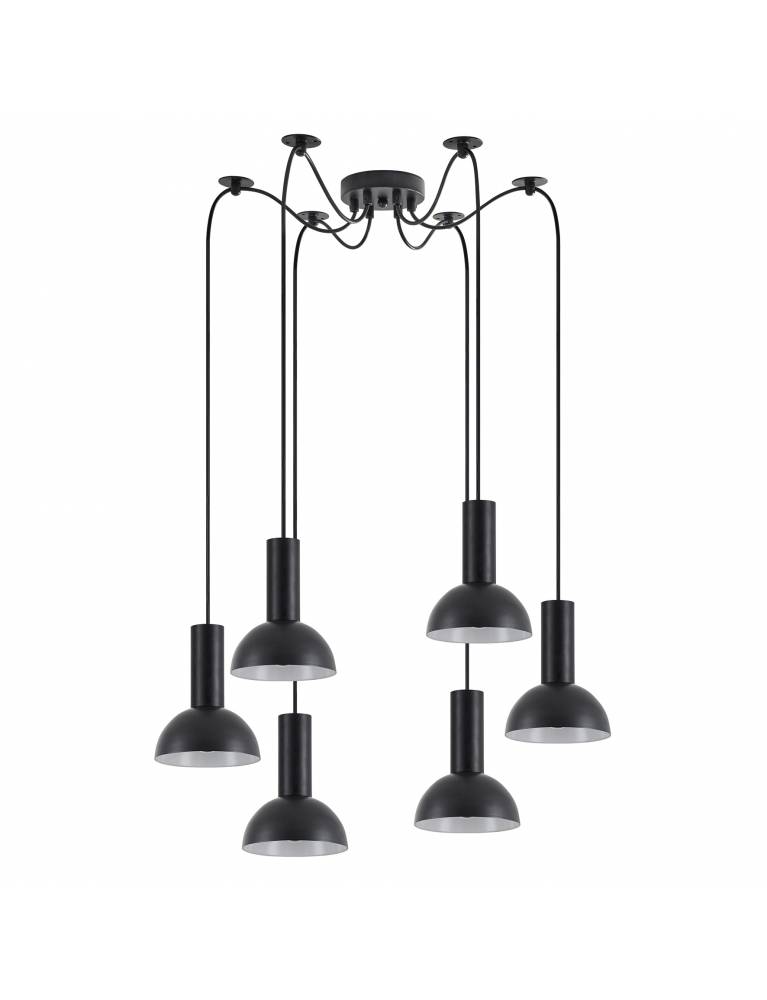 SE21-BL-4-BL6-MS3 ADEPT TUBE Black Pendant Black Metal Shade+