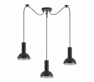 SE21-BL-4-BL3-MS3 ADEPT TUBE Black Pendant Black Metal Shade+