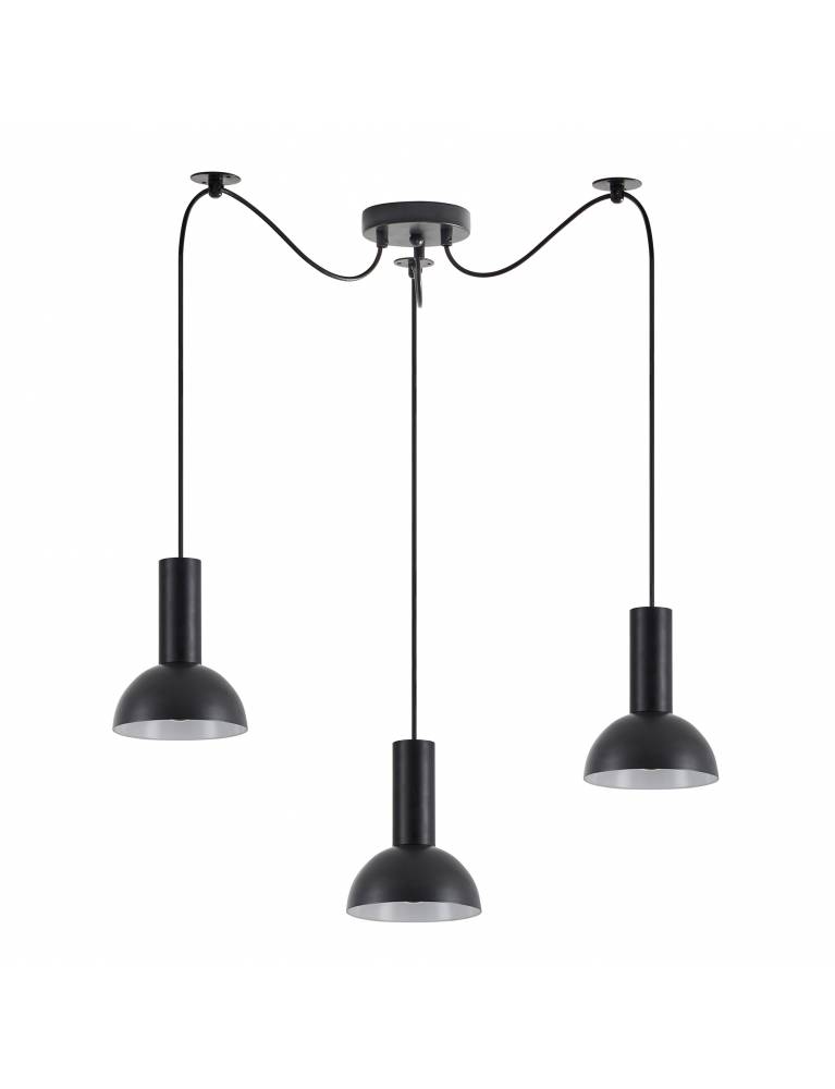 SE21-BL-4-BL3-MS3 ADEPT TUBE Black Pendant Black Metal Shade+