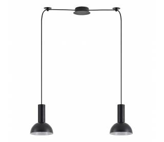 SE21-BL-4-BL2-MS3 ADEPT TUBE Black Pendant Black Metal Shade+