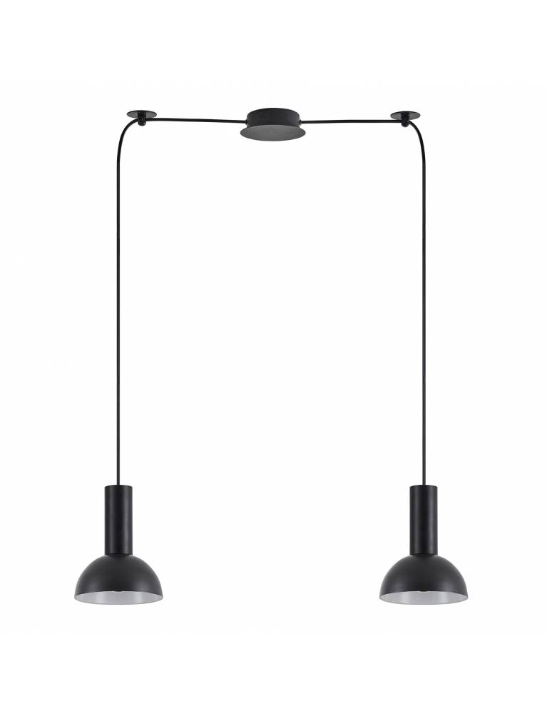 SE21-BL-4-BL2-MS3 ADEPT TUBE Black Pendant Black Metal Shade+