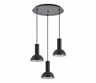 SE21-BL-4-3BL-MS3 ADEPT TUBE Black Pendant Black Metal Shade+