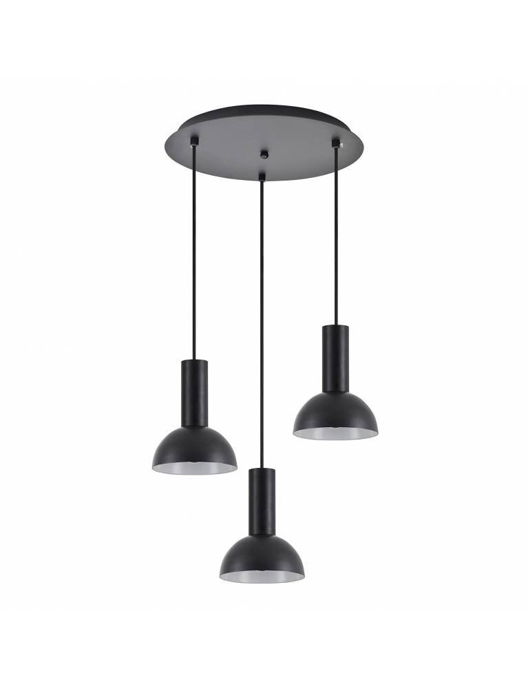 SE21-BL-4-3BL-MS3 ADEPT TUBE Black Pendant Black Metal Shade+