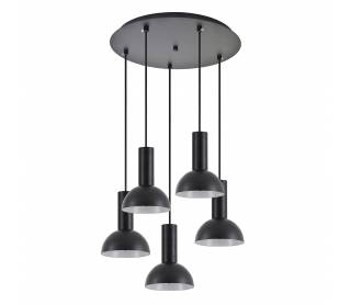 SE21-BL-4-5BL-MS3 ADEPT TUBE Black Pendant Black Metal Shade+