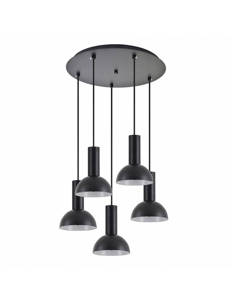 SE21-BL-4-5BL-MS3 ADEPT TUBE Black Pendant Black Metal Shade+