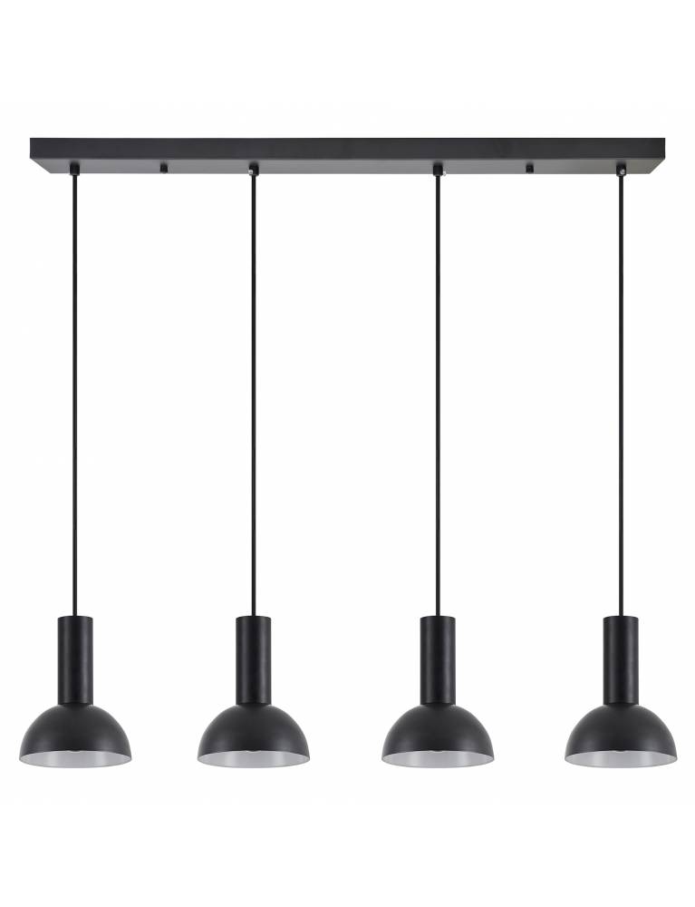 SE21-BL-4-4BL-MS3 ADEPT TUBE Black Pendant Black Metal Shade+