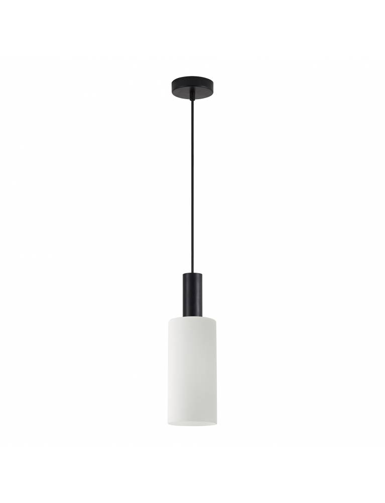 SE21-BL-4-GL3 ADEPT TUBE Black Pendant White Glass+