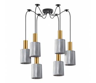 SE21-GM-4-BL6-GL1 ADEPT TUBE Gold Matt Pendant Smoked Glass+